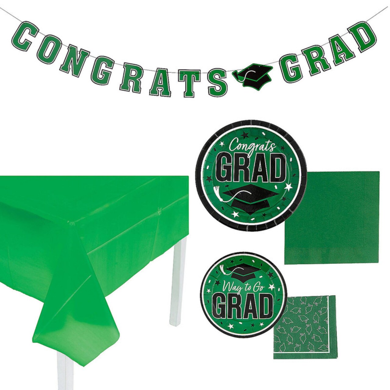 Graduation Party Solid Color Disposable Tableware Kit for 25 Guests 152 Pieces